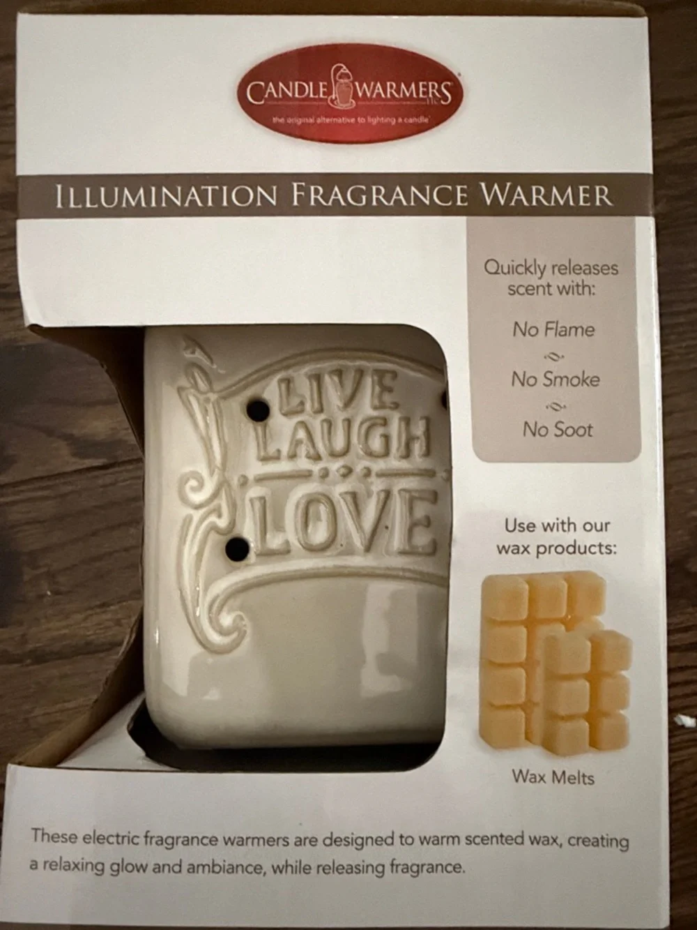 Illumination Fragrance Warmer - Cream Live Laugh Love